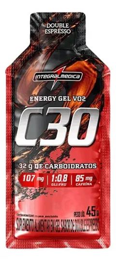 Energy Gel Integralmédica VO2 C30 Com Cafeína Double Espresso 10 x 45g