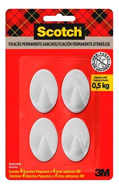 Gancho Plástico Scotch Brite Pequeno Preto 4 Unidades