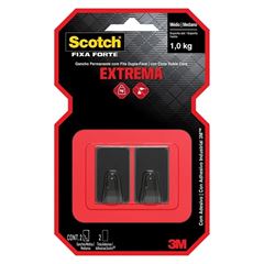 Gancho Plástico Scotch Brite Médio Preto 2 Unidades