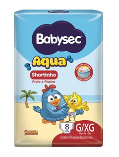 Fralda Babysec Aqua Piscina G/XG 8 Unidades