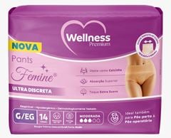 Roupa Íntima Wellness Feminina Pants Premium G/XG 14 Unidades