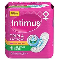 Absorvente Intimus Gel Tripla Proteção Sem Abas Cobertura Seca 8  UN