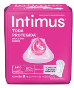 Absorvente Intimus Gel Tripla Proteção Com Abas Cobertura Suave 8  UN